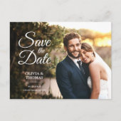 Moderne eenvoudige foto bruiloft Save The Date Briefkaart (Voorkant)