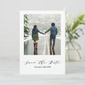 Moderne, eenvoudige foto-bruiloft slaat de datum o save the date (Staand voorkant)