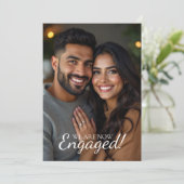 Moderne eenvoudige foto bruiloft verlovingsfeest kaart (Staand voorkant)