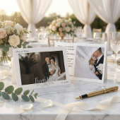 Moderne Eenvoudige Foto Bruiloft W Opmerking Lands Bedankkaart