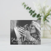 Moderne Eenvoudige Foto Budget Bruiloft Save The D (Staand voorkant)