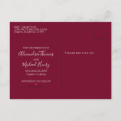 Moderne Eenvoudige foto Burgundy Classic minimalis Aankondigingskaart (Achterkant)