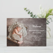 Moderne Eenvoudige Foto Collage Baby Newborn Birth Aankondiging (Staand voorkant)