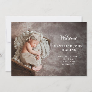 Moderne Eenvoudige Foto Collage Baby Newborn Birth Aankondiging