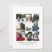 Moderne Eenvoudige Foto Collage van de Kerstfamili Feestdagenkaart (Voorkant)