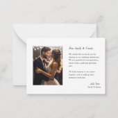 Moderne eenvoudige foto Dank u bruiloft Notitiekaartje (Achterkant)