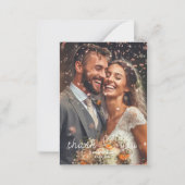 Moderne eenvoudige foto Dank u bruiloft Notitiekaartje (Voorkant)