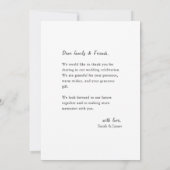 Moderne Eenvoudige Foto Dank U Kalligrafie Trouwen Bedankkaart (Achterkant)