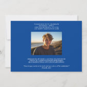 Moderne eenvoudige foto Deep Blue Afstudeerder Kaart (Achterkant)