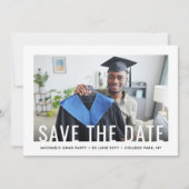 Moderne Eenvoudige Foto Graduation Party Save the  Kaart (Voorkant)