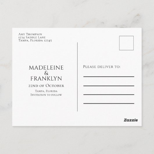 Moderne eenvoudige foto grijs minimalistische kall briefkaart (Achterkant)