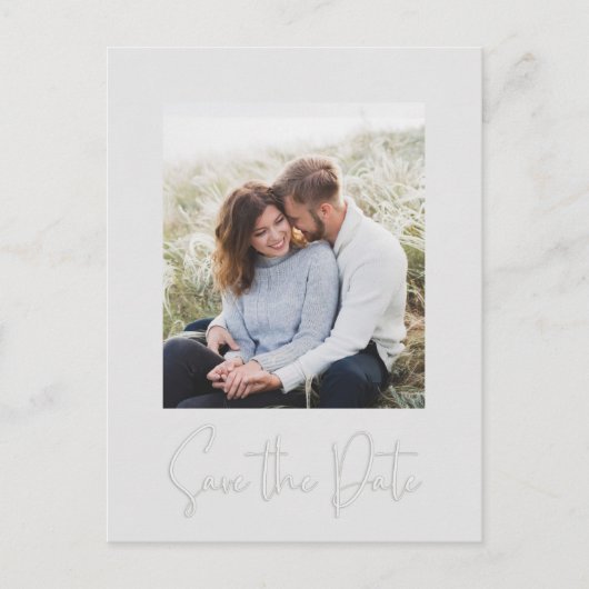 Moderne eenvoudige foto grijs minimalistische kall briefkaart (Voorkant)