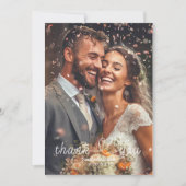 Moderne Eenvoudige Foto hart liefde bruiloft Dank Bedankkaart (Voorkant)