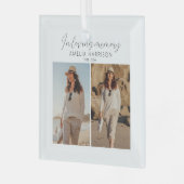 Moderne & Eenvoudige Foto Herdenkings Kerstboom Glas Ornament (Voorkant links)