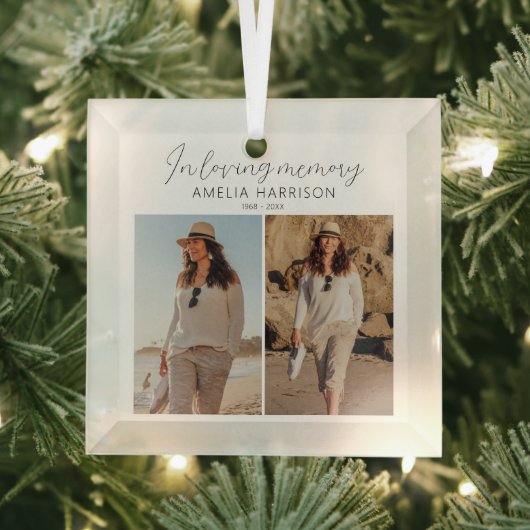 Moderne & Eenvoudige Foto Herdenkings Kerstboom Glas Ornament (Insitu)