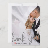 Moderne Eenvoudige Foto Huwelijk Dankkaart Met Not Bedankkaart (Voorkant)