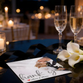 Moderne Eenvoudige Foto Huwelijk Dankkaart Met Not Bedankkaart