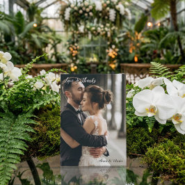 Moderne Eenvoudige Foto Huwelijk Dankkaart Met Not Bedankkaart