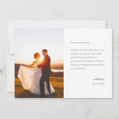 Moderne Eenvoudige Foto Huwelijk Een Nota Landscha Bedankkaart (Achterkant)