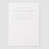 Moderne Eenvoudige Foto Huwelijk Vellum Uitnodigingen (Voorkant)