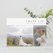Moderne Eenvoudige Foto Huwelijk W Note 3 Foto's Bedankkaart (Staand voorkant)