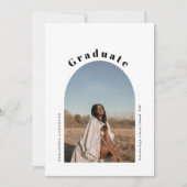 Moderne eenvoudige foto-inkeping Afstuderen uitnod Kaart (Voorkant)