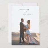 Moderne Eenvoudige foto Ivory Classic Wedding Kaart (Achterkant)