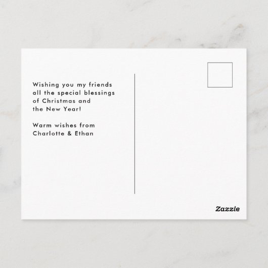 Moderne eenvoudige foto Kerstmis Postkarte Briefkaart (Achterkant)