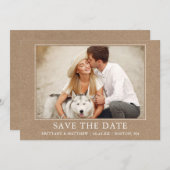 Moderne, eenvoudige foto Kraft Save The Date (Voorkant / Achterkant)