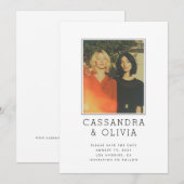 Moderne Eenvoudige Foto Lijst QR Code Trouwen Save The Date (Voorkant / Achterkant)