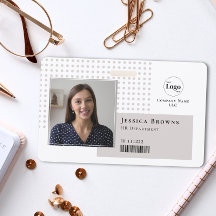 Moderne Eenvoudige Foto Logo QR Barcode Beige Wit