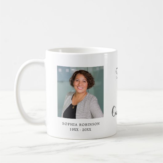 Moderne eenvoudige foto Memorial Keepsake Koffiemok (Links)