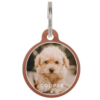 Moderne, eenvoudige foto met elegant chic Paw-foto Huisdierpenning
