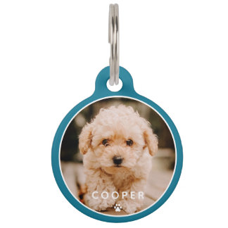 Moderne, eenvoudige foto met elegant chic Paw-foto Huisdierpenning