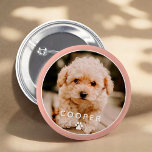 Moderne, eenvoudige foto met elegant chic Paw-foto Ronde Button 5,7 Cm<br><div class="desc">Dit eenvoudige en klassieke ontwerp is samengesteld uit sans serif typografie en voegt een douanefoto van uw huisdier toe.</div>
