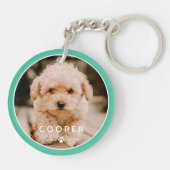 Moderne, eenvoudige foto met elegant chic Paw-foto Sleutelhanger (Achterkant)