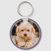 Moderne, eenvoudige foto met elegant chic Paw-foto Sleutelhanger (Voorkant)