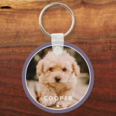 Moderne, eenvoudige foto met elegant chic Paw-foto Sleutelhanger (Voorkant)