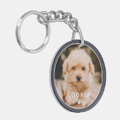 Moderne, eenvoudige foto met elegant chic Paw-foto Sleutelhanger (Voorkant Links)