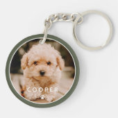 Moderne, eenvoudige foto met elegant chic Paw-foto Sleutelhanger (Achterkant)