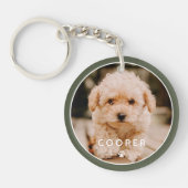 Moderne, eenvoudige foto met elegant chic Paw-foto Sleutelhanger (Voorkant)