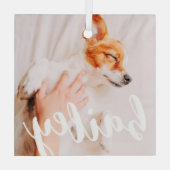 Moderne, eenvoudige foto met elegante grafische fo glas ornament (Achterkant)