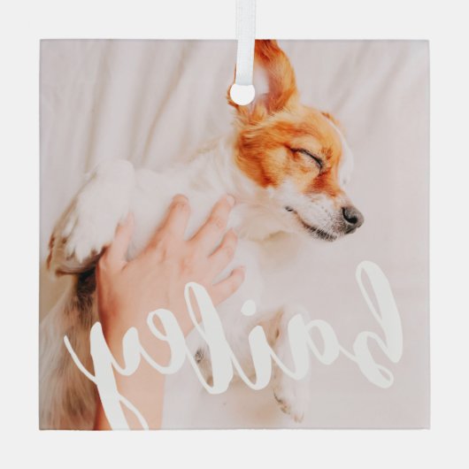 Moderne, eenvoudige foto met elegante grafische fo glas ornament (Achterkant)