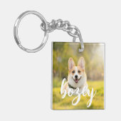 Moderne, eenvoudige foto met elegante grafische fo sleutelhanger (Voorkant Links)