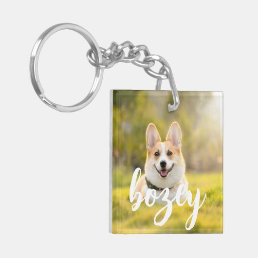 Moderne, eenvoudige foto met elegante grafische fo sleutelhanger (Voorkant Links)