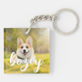 Moderne, eenvoudige foto met elegante grafische fo sleutelhanger (Achterkant)