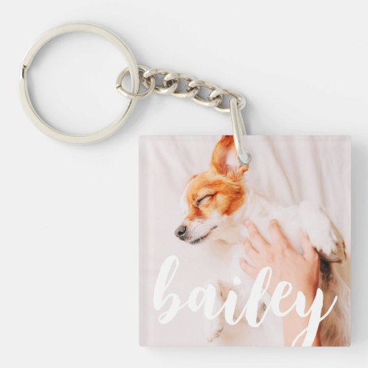 Moderne, eenvoudige foto met elegante grafische fo sleutelhanger (Voorkant)