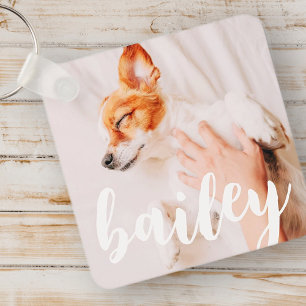 Moderne, eenvoudige foto met elegante grafische fo sleutelhanger