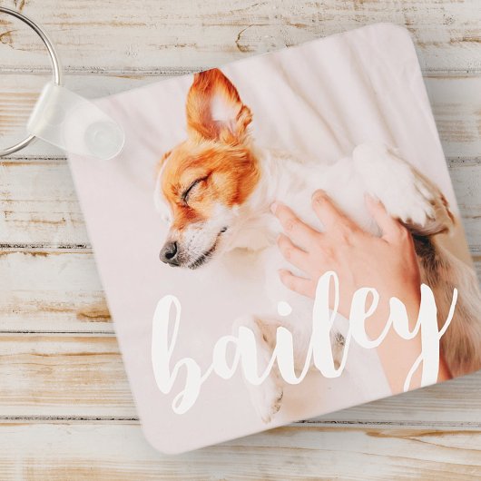 Moderne, eenvoudige foto met elegante grafische fo sleutelhanger