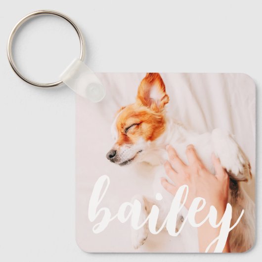 Moderne, eenvoudige foto met elegante grafische fo sleutelhanger (Voorkant)